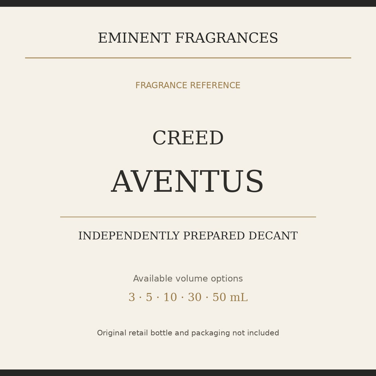 Creed Aventus decant size options and independent decant disclosure