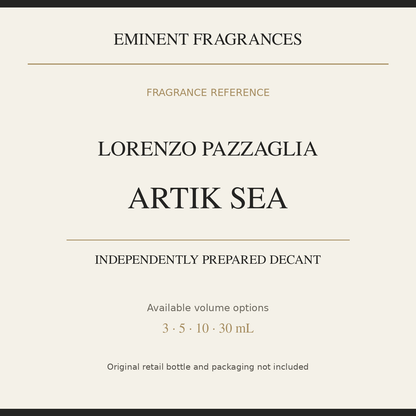 Lorenzo Pazzaglia Artik Sea — independently prepared Eminent Fragrances decant. Original retail bottle not included.
