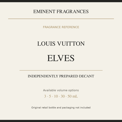 Louis Vuitton eLVes — independently prepared Eminent Fragrances decant. Original retail bottle not included.