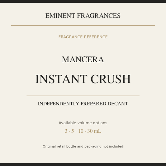 Mancera Instant Crush — independently prepared Eminent Fragrances decant. Original retail bottle not included.